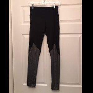 mesh metallic leggings